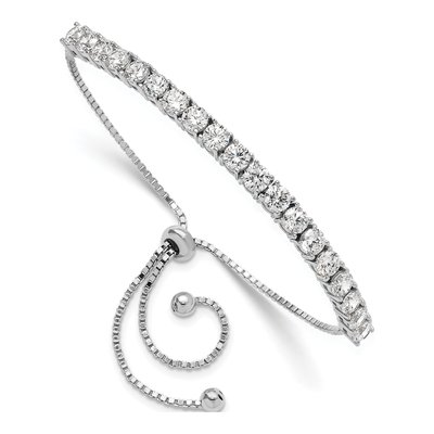 Sterling Silver CZ Adjustable Tennis Bracelet