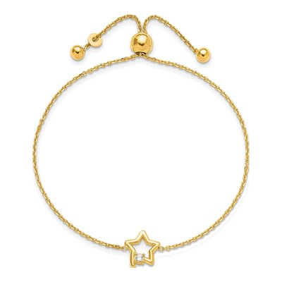 Gold-Plated Sterling Silver CZ Star Bracelet – view 3