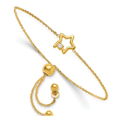 Gold-Plated Sterling Silver CZ Star Bracelet