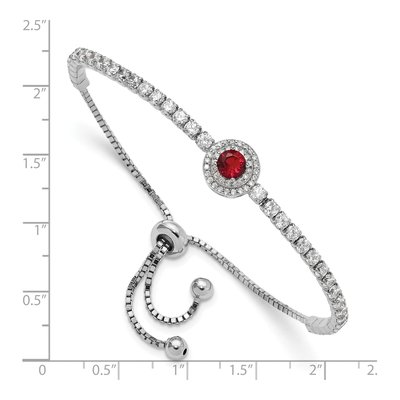 Sterling Silver CZ Glass Adjustable Bracelet – view 4