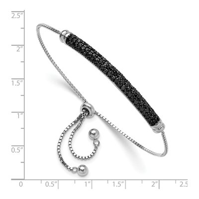 Sterling Silver Black Spinel Bar Bracelet – view 4