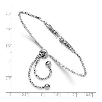Sterling Silver CZ Adjustable Bolo Bracelet – view 3