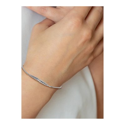 Sterling Silver CZ Adjustable Bolo Bracelet – view 4