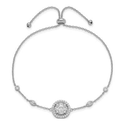 Sterling Silver CZ Adjustable Bracelet – view 3