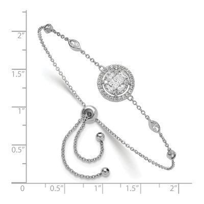 Sterling Silver CZ Adjustable Bracelet – view 4