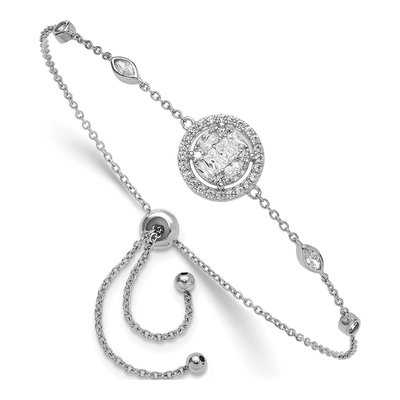 Sterling Silver CZ Adjustable Bracelet