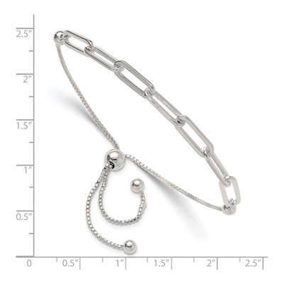 Sterling Silver Paperclip Link Adjustable Bracelet – view 4