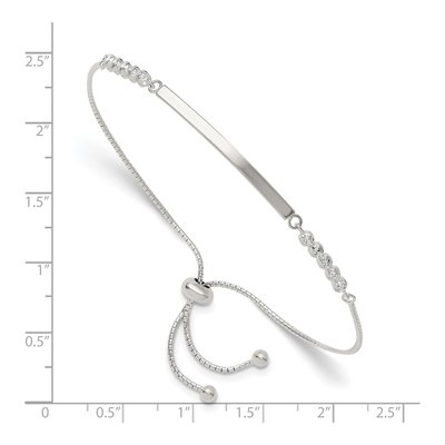 Sterling Silver CZ Adjustable ID Bracelet – view 4