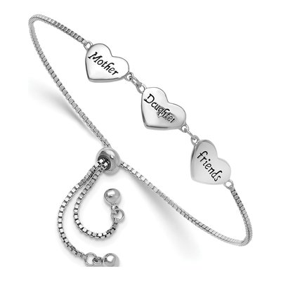 Sterling Silver Mother Daughter Friends Bracelet