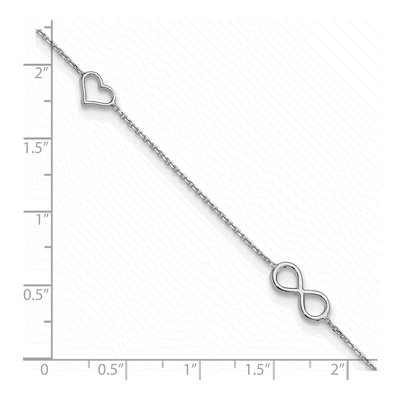 Sterling Silver Heart Infinity Anklet – view 5