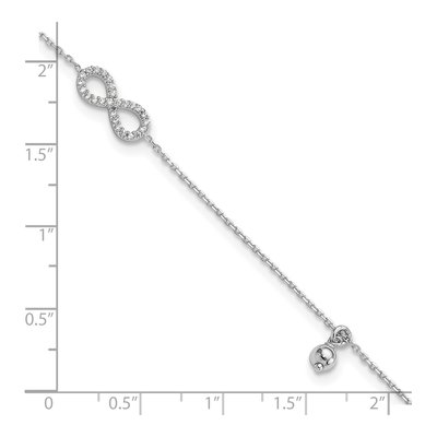 Sterling Silver CZ Infinity Anklet – view 5