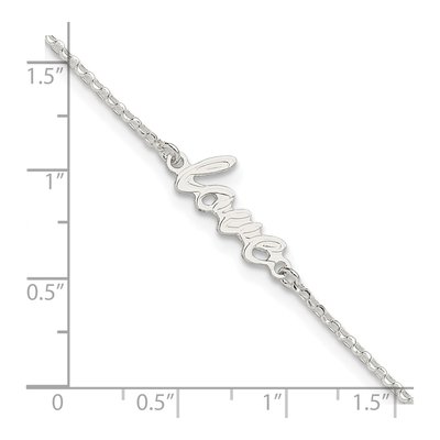 Sterling Silver LOVE Script Anklet – view 5