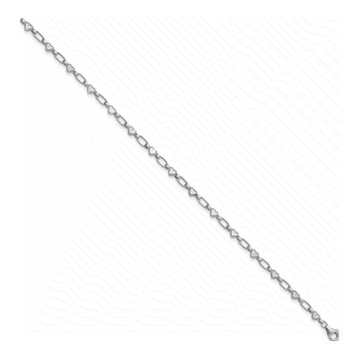 Sterling Silver Heart Station Bracelet – view 3