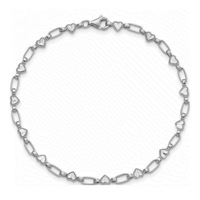 Sterling Silver Heart Station Bracelet – view 5