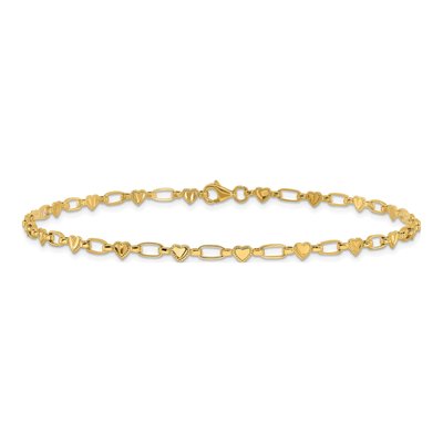 Gold-Plated Sterling Silver Heart Link Anklet – view 4