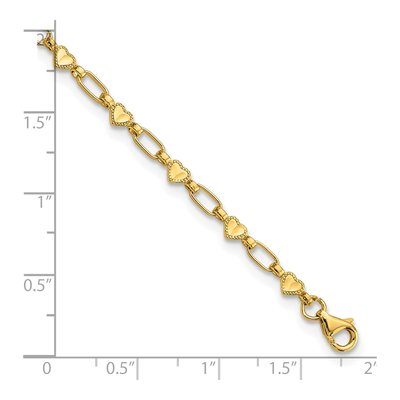 Gold-Plated Sterling Silver Heart Link Anklet – view 5