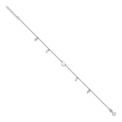 Sterling Silver Heart Glass Anklet – view 3