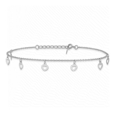 Sterling Silver Heart Anklet – view 4