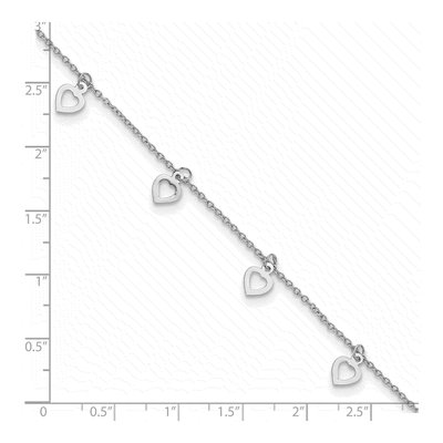 Sterling Silver Heart Anklet – view 5