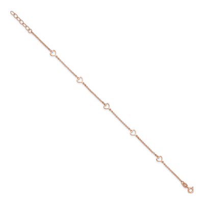 Rose Gold-Plated Sterling Silver Hearts Anklet – view 3
