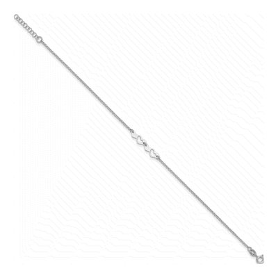 Sterling Silver Hearts Anklet – view 3
