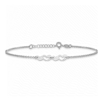 Sterling Silver Hearts Anklet – view 4