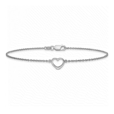 Sterling Silver Open Heart Anklet – view 4