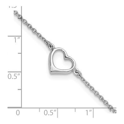 Sterling Silver Open Heart Anklet – view 5