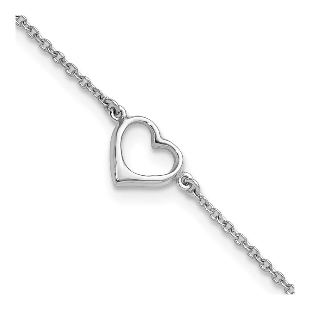 Sterling Silver Open Heart Anklet