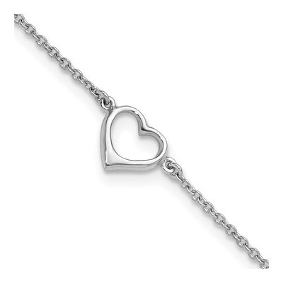 Sterling Silver Open Heart Anklet