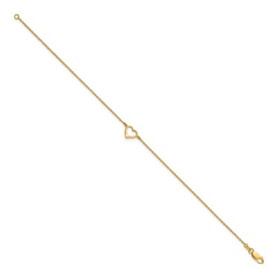 Gold-Plated Sterling Silver Open Heart Anklet – view 3
