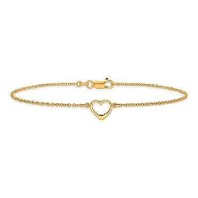 Gold-Plated Sterling Silver Open Heart Anklet – view 4