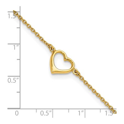 Gold-Plated Sterling Silver Open Heart Anklet – view 5