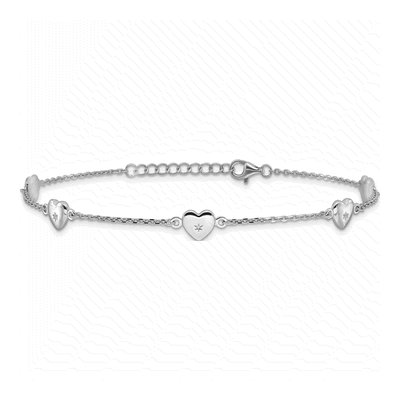 Sterling Silver Heart Anklet – view 4