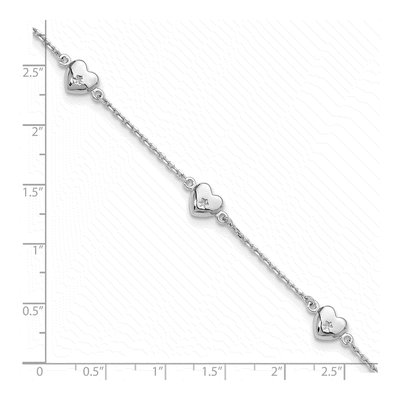 Sterling Silver Heart Anklet – view 5