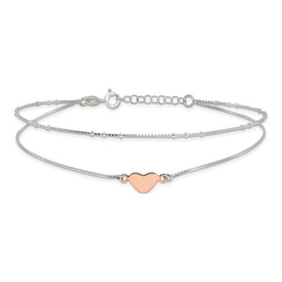 Sterling Silver Heart Anklet – view 4