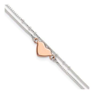Sterling Silver Heart Anklet