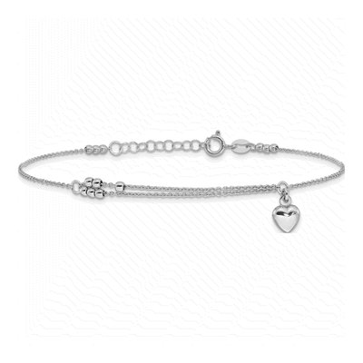 Sterling Silver Heart Anklet – view 4