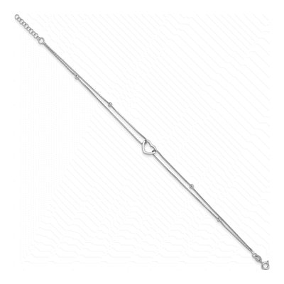 Sterling Silver Heart Anklet – view 3