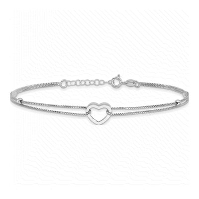 Sterling Silver Heart Anklet – view 4