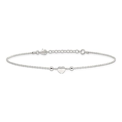 Sterling Silver Heart Anklet – view 4