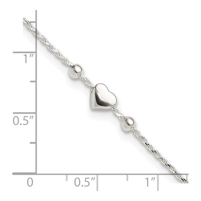 Sterling Silver Heart Anklet – view 5
