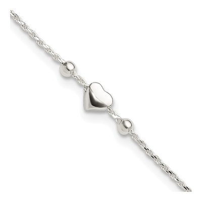 Sterling Silver Heart Anklet