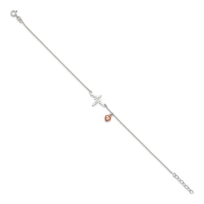 Sterling Silver CZ Heart Anklet – view 3