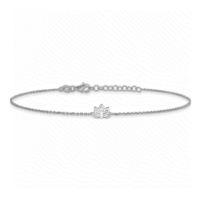 Sterling Silver Lotus Flower Anklet – view 4