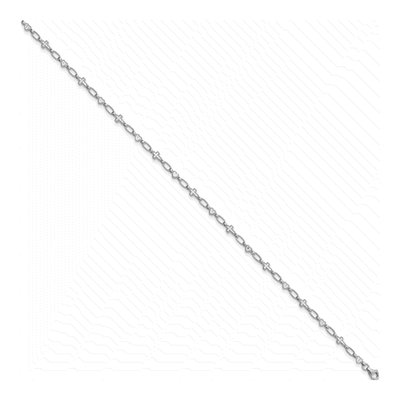 Sterling Silver Heart Cross Anklet – view 3