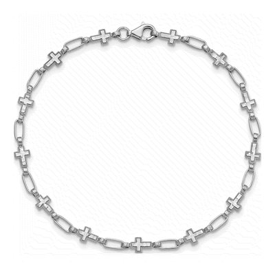 Sterling Silver Cross Station Bracelet – view 5