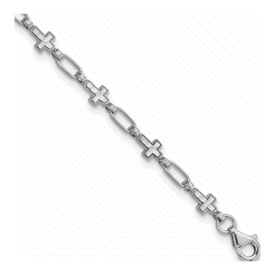 Sterling Silver Cross Station Bracelet
