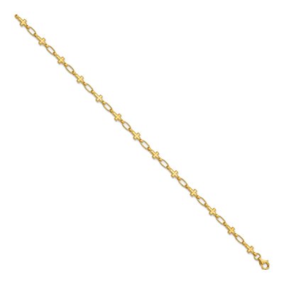Gold-Plated Sterling Silver Cross Station Bracelet – view 2