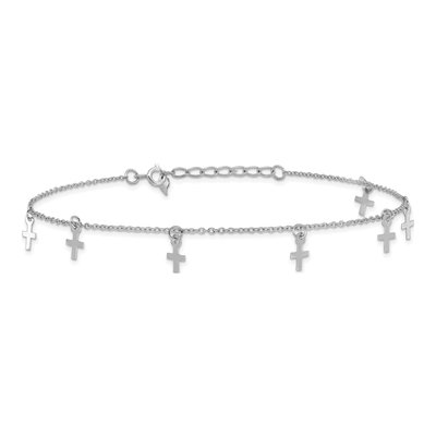 Sterling Silver Cross Anklet – view 4